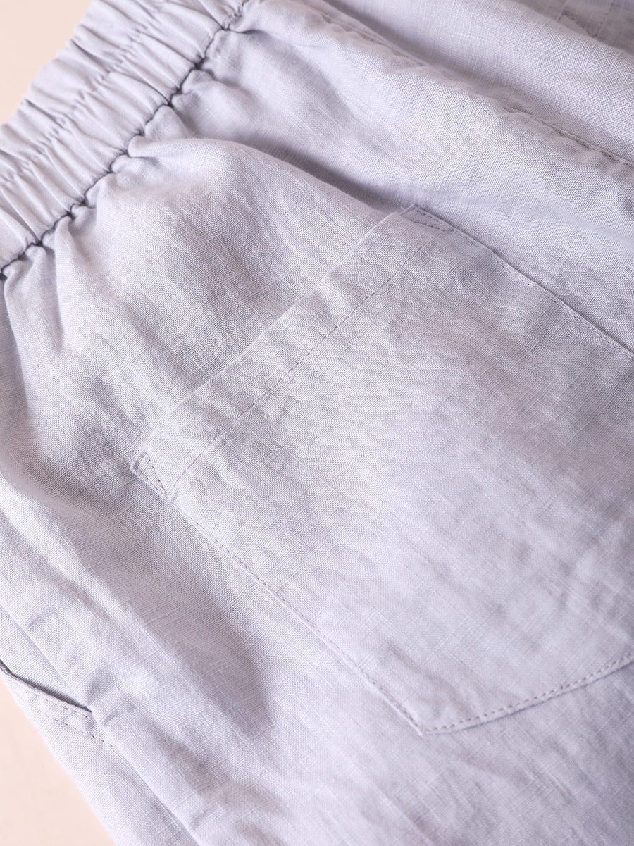 Women Summer Pure Color 100%Linen Straight Pants