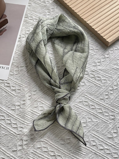 Women Artsy Dyeing Stripe Square Scarf