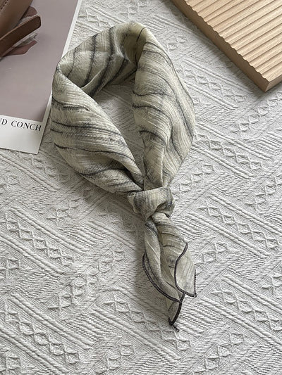 Women Artsy Dyeing Stripe Square Scarf