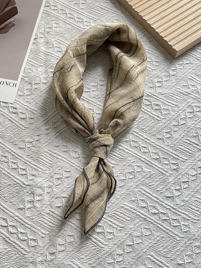 Women Artsy Dyeing Stripe Square Scarf