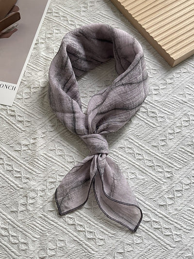 Women Artsy Dyeing Stripe Square Scarf