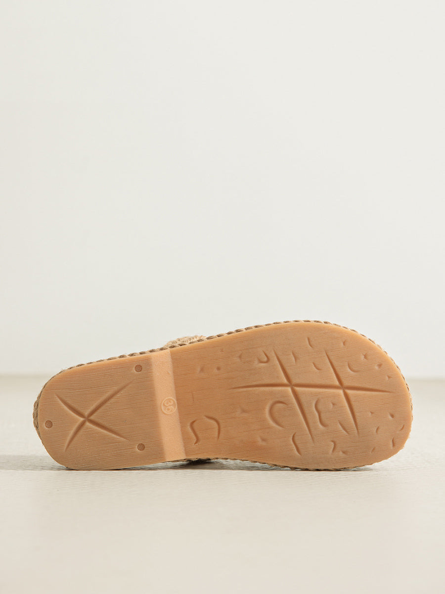 Women Summer Ethnic Flower Embroidery Linen Shoes