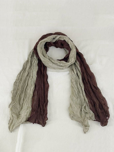 Women Summer Vintage Spliced Pleated Scarf