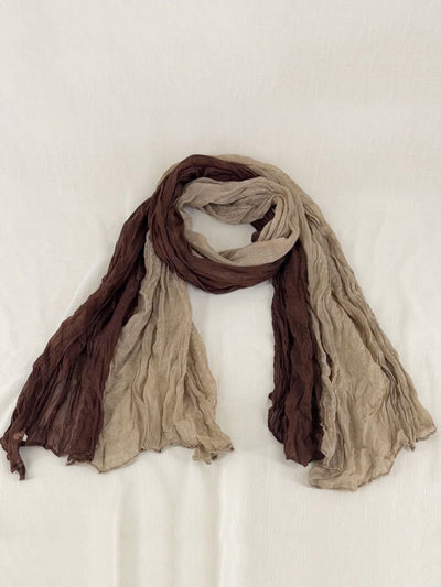 Women Summer Vintage Spliced Pleated Scarf