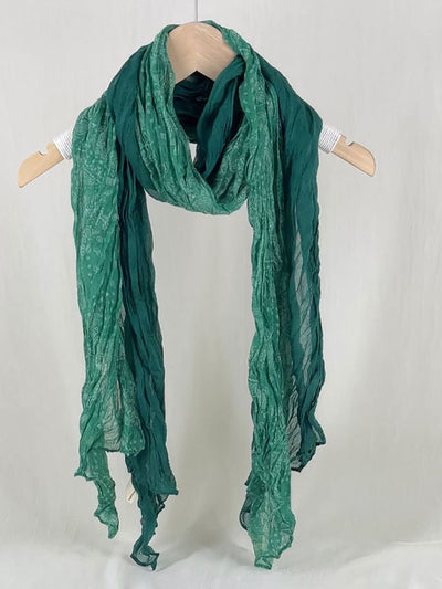 Women Summer Vintage Spliced Pleated Scarf