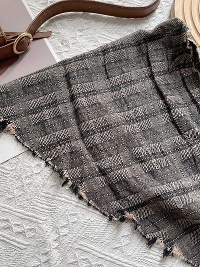 Women Vintage Plaid Triangle Scarf