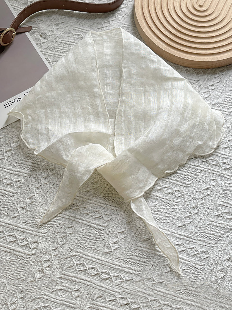 Women Artsy Plaid Tie-dye Triangle Scarf