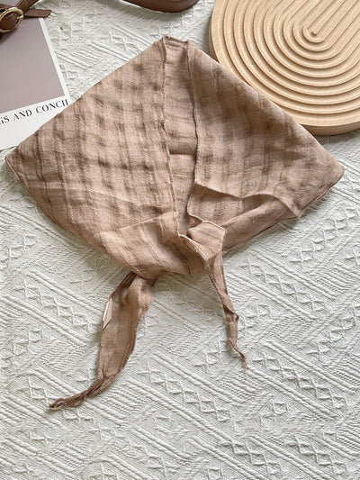 Women Artsy Plaid Tie-dye Triangle Scarf