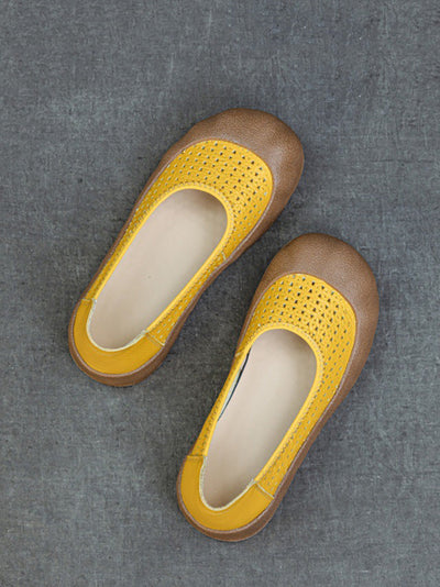 Women Summer Casual Genuine Leather Flat Shoes