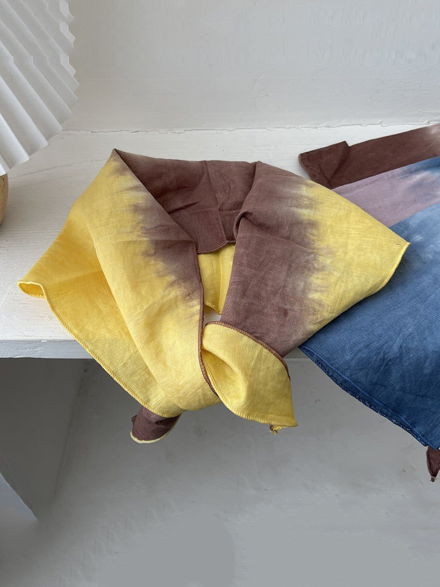 Women Ethnic Tie-dye Diamond-shaped Cotton Scarf