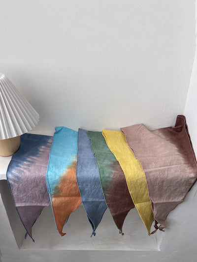 Women Ethnic Tie-dye Diamond-shaped Cotton Scarf