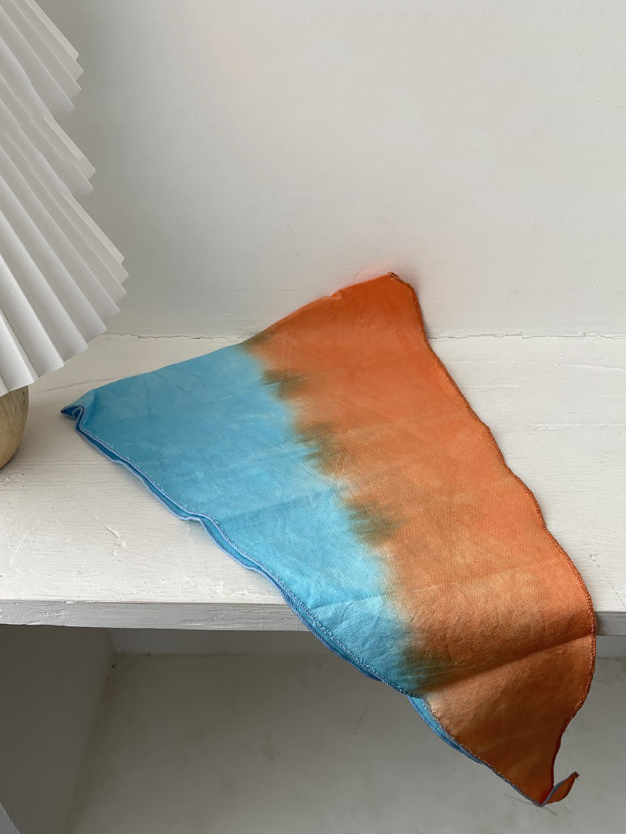 Women Ethnic Tie-dye Diamond-shaped Cotton Scarf