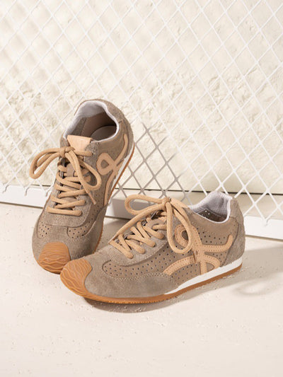 Women Summer Casual Colorblock Leather Flat Shoes