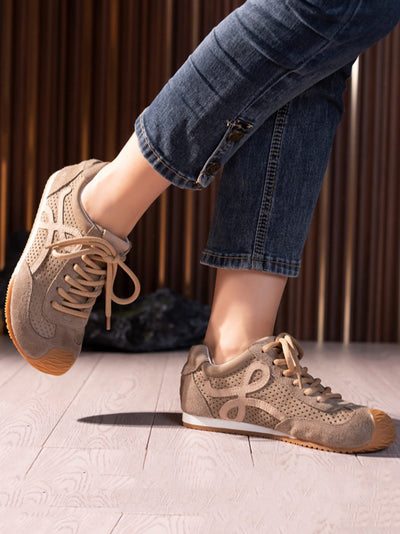 Women Summer Casual Colorblock Leather Flat Shoes