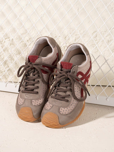 Women Summer Casual Colorblock Leather Flat Shoes