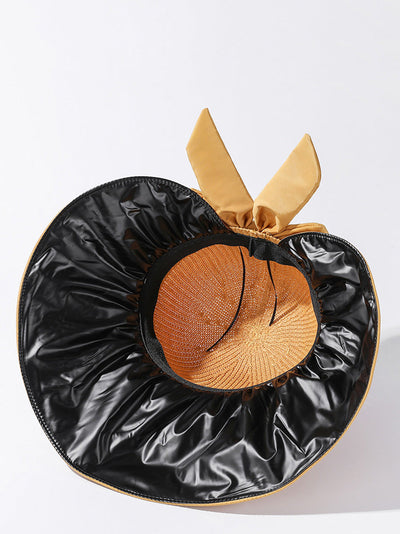 Women Summer Casual Knitted Spliced Bowknot Sunproof Hat