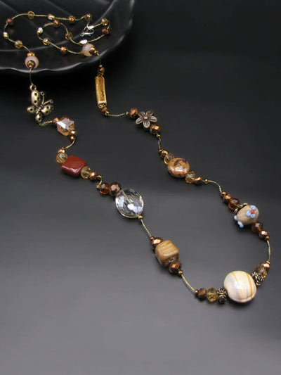 Women Fashion Resin Ceramic Copper Necklace