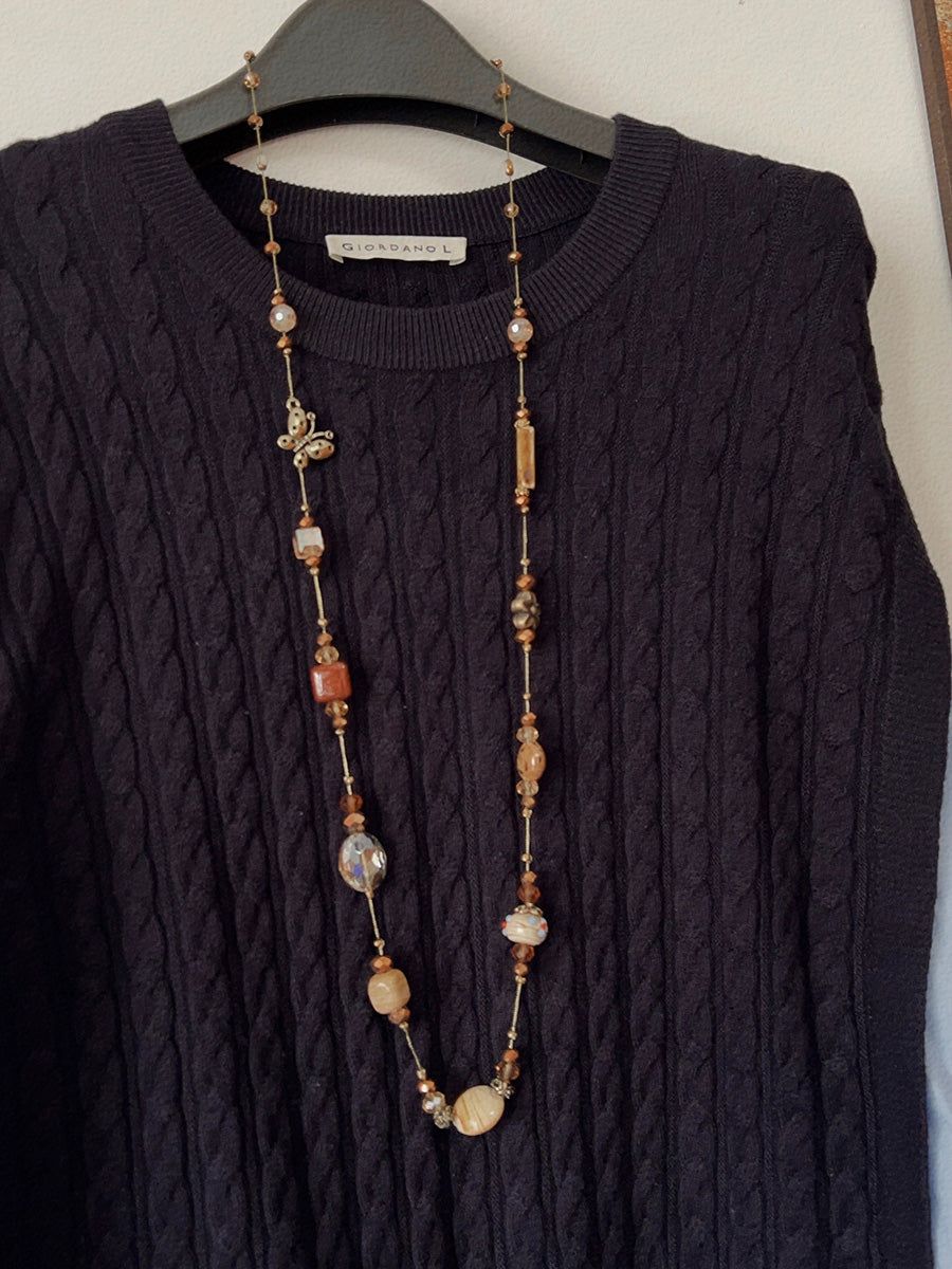 Women Fashion Resin Ceramic Copper Necklace