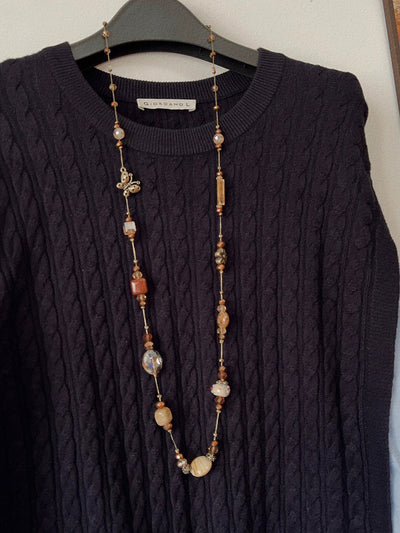 Women Fashion Resin Ceramic Copper Necklace