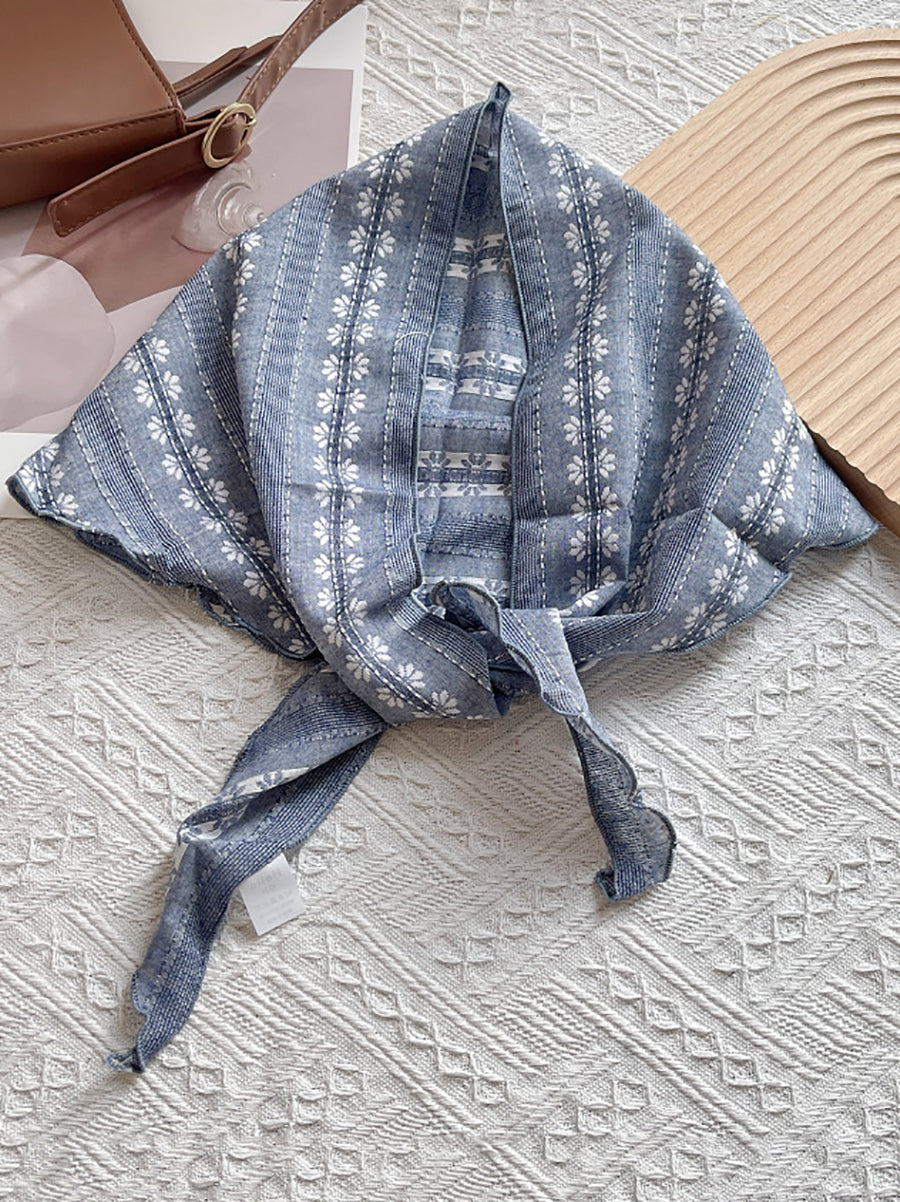Women Summer Vintage Floral Triangle Scarf