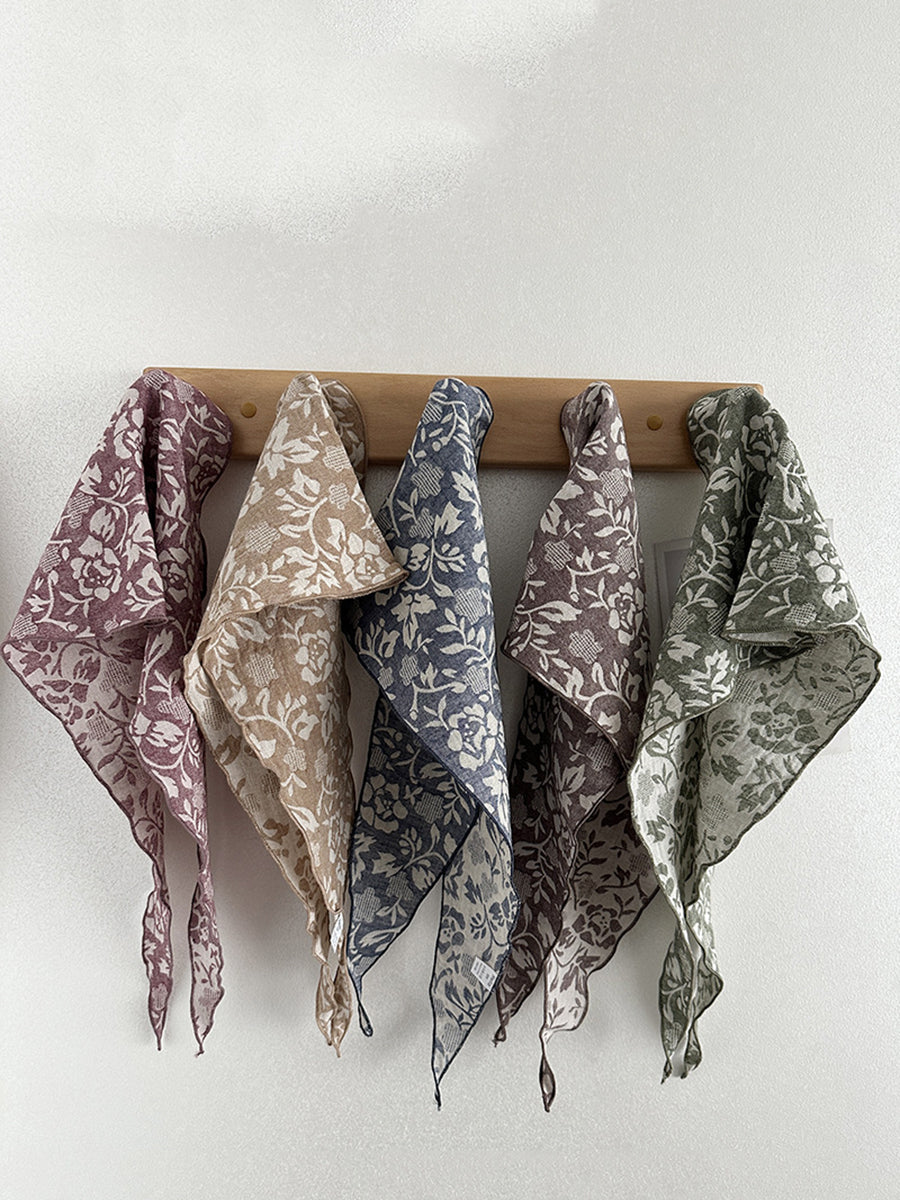 Women Bohemia Flower Triangle Scarf