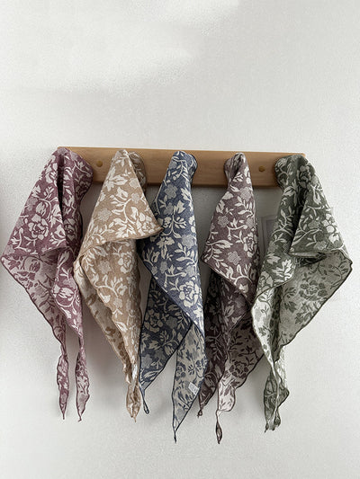 Women Bohemia Flower Triangle Scarf