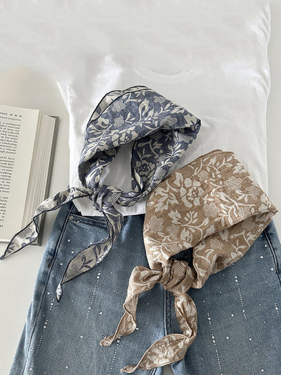 Women Bohemia Flower Triangle Scarf
