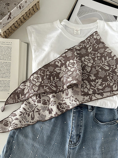 Women Bohemia Flower Triangle Scarf