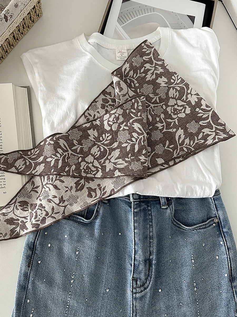 Women Bohemia Flower Triangle Scarf