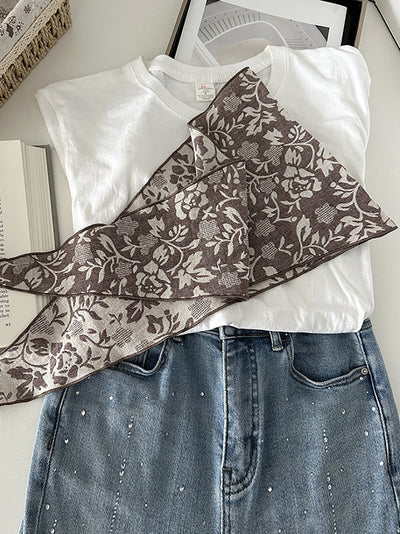 Women Bohemia Flower Triangle Scarf