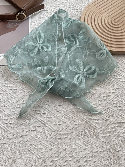 Women Artsy Bowknot Lace Triangle Scarf