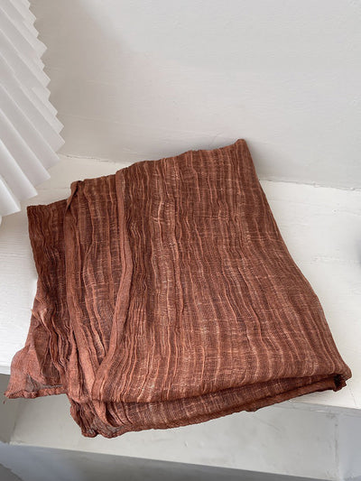 Women Retro Shirred Pure Color Shaw Scarf