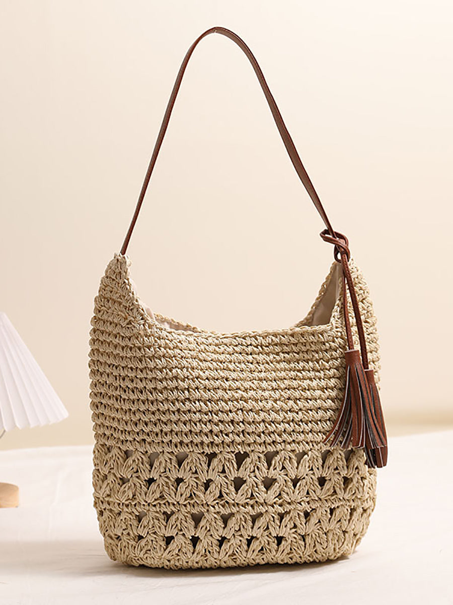 Women Fashion Straw Knitted Shoulder Bag