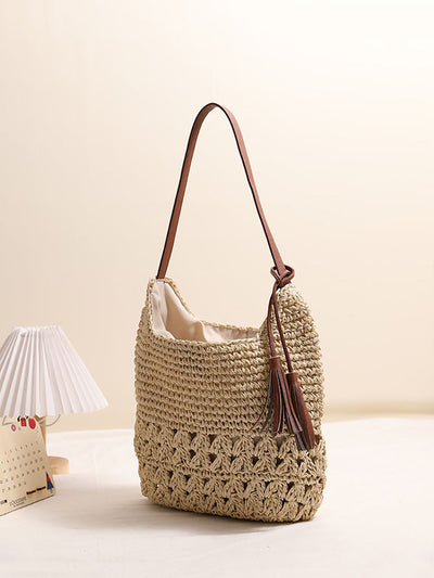 Women Fashion Straw Knitted Shoulder Bag