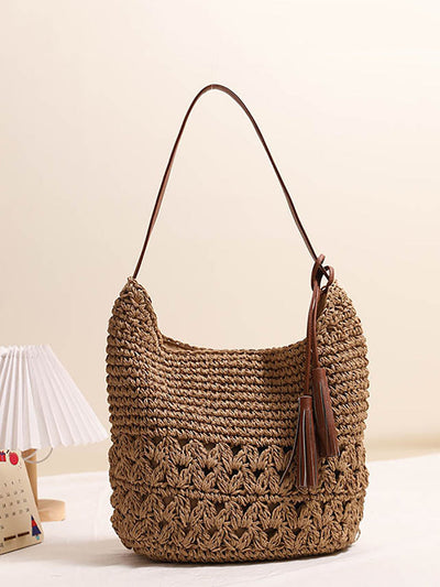 Women Fashion Straw Knitted Shoulder Bag