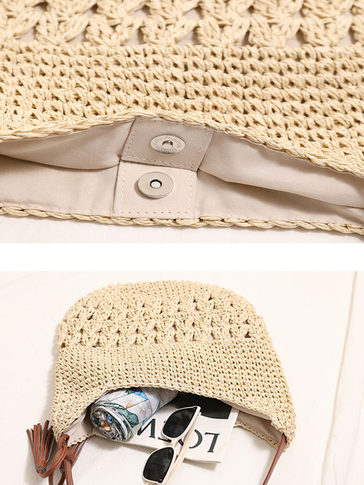 Women Fashion Straw Knitted Shoulder Bag