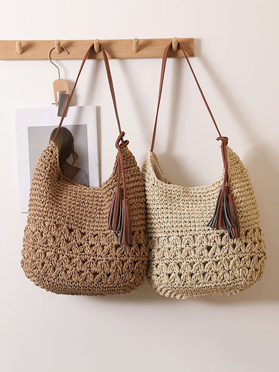 Women Fashion Straw Knitted Shoulder Bag