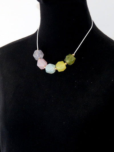 Women Artsy Colorful Acrylic Pendant Necklace