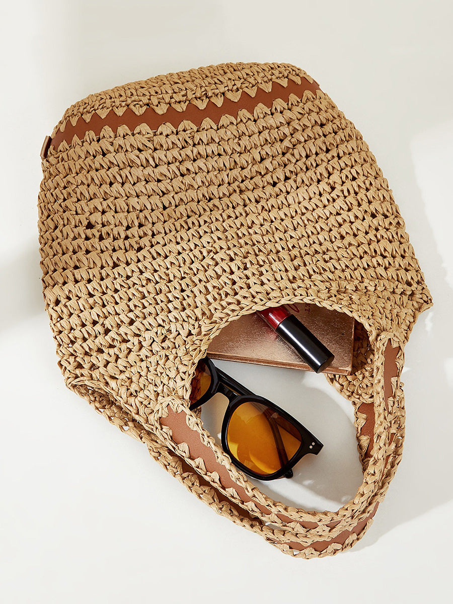 Women Summer Vintage Straw Weave Hand Bag