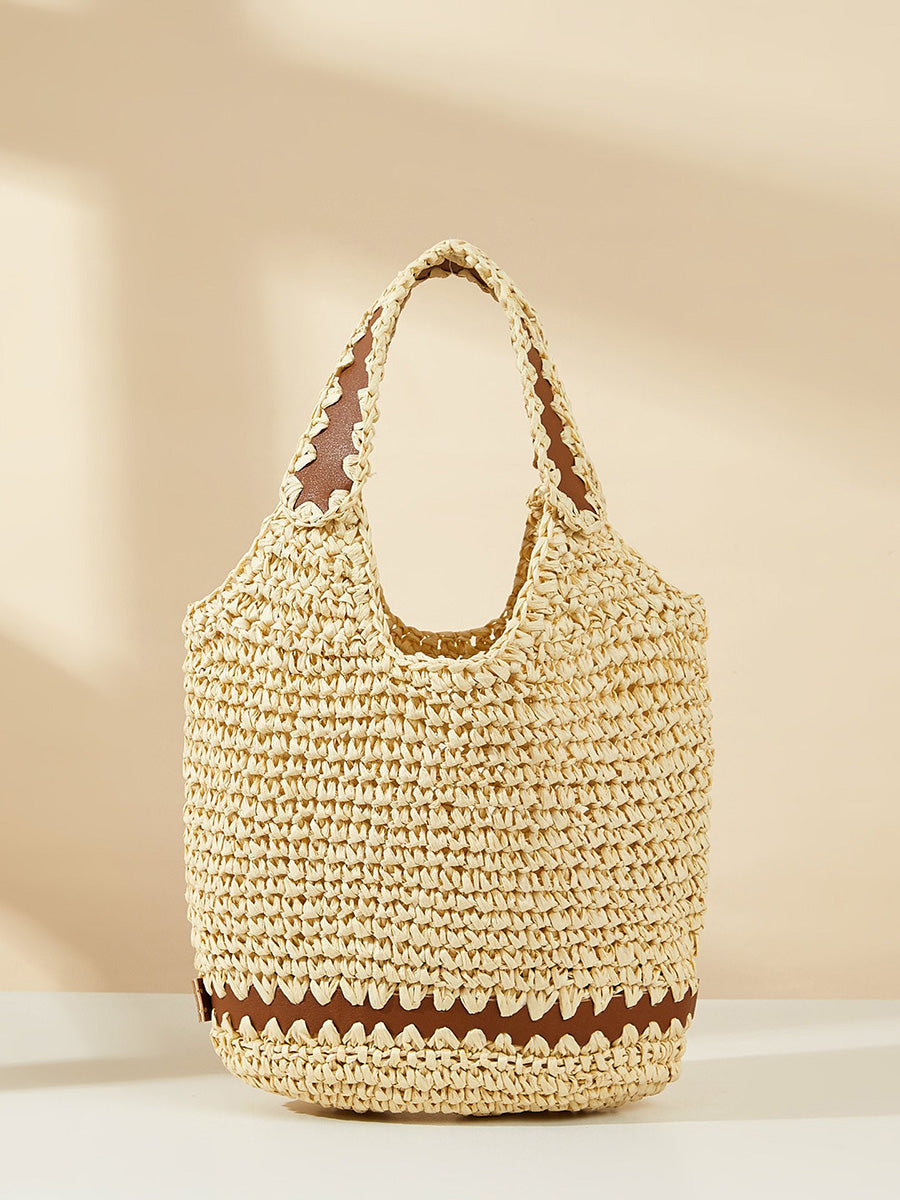 Women Summer Vintage Straw Weave Hand Bag
