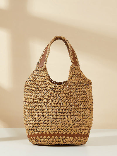 Women Summer Vintage Straw Weave Hand Bag