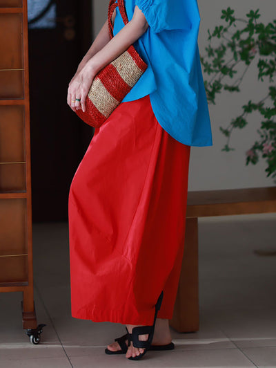 Plus Size Women Summer Casual Pure Color 100%Cotton Harem Pants