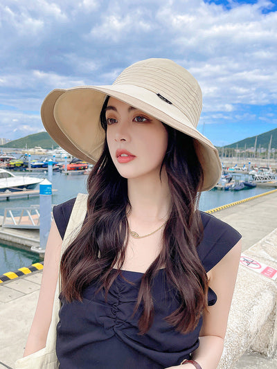 Women Summer Casual Colorblock Sunproof Hat