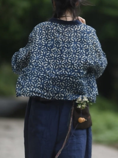 Women Summer Retro Flower V-Neck Strap Raime Shirt