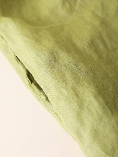 Women Summer Casual Pure Color O-Neck 100%Linen Dress