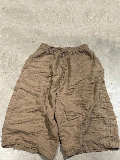 Women Summer Casual Pure Color Linen Wide-leg Pants