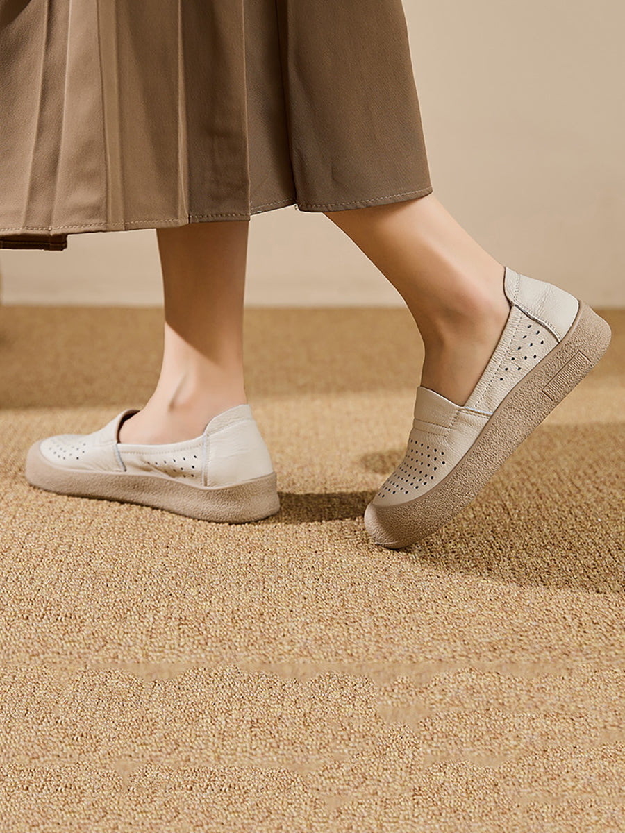 Women Summer Genuine Leather Flat Shoes