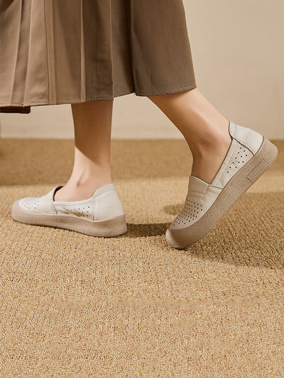 Women Summer Genuine Leather Flat Shoes