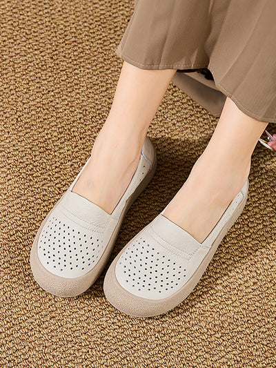 Women Summer Genuine Leather Flat Shoes