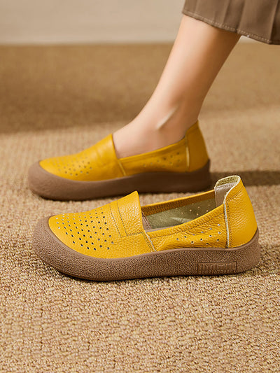 Women Summer Genuine Leather Flat Shoes